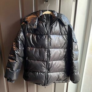 Moncler Black Jacket with Removable Hood
